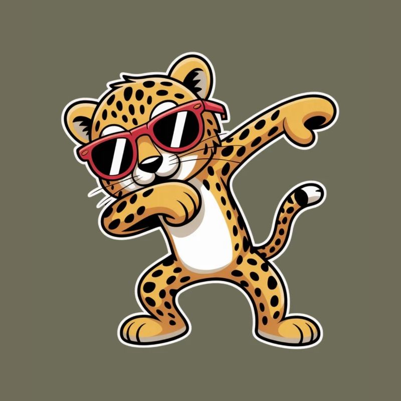 Leopard with sunglasses dance
