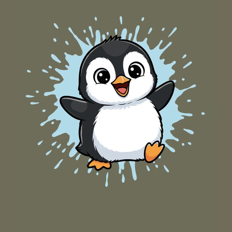 Éclaboussure colorée de pingouin