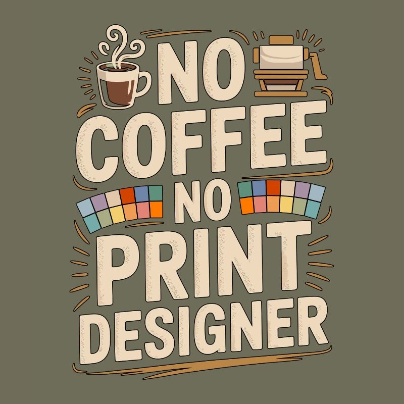 Designer d’impression sans café Expert en impression Amoureux du café