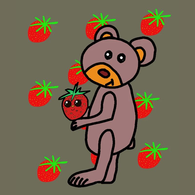 Teddy Teddybär Erdbeere Erdbeeren Kind