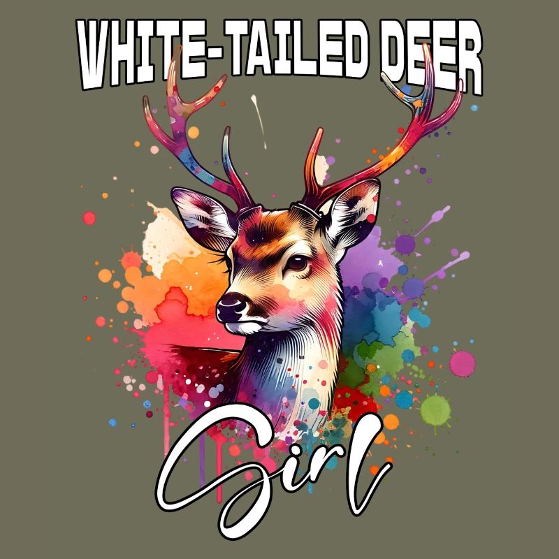 White-Tailed Deer Mädchen Weisswedelhirsch