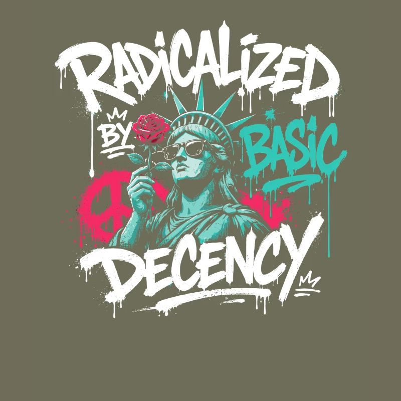 Radikalisierte Basic Decency Graffiti