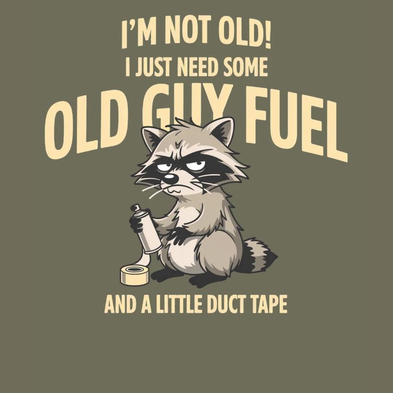Grumpy Raccoon Old Guy Fuel Tee