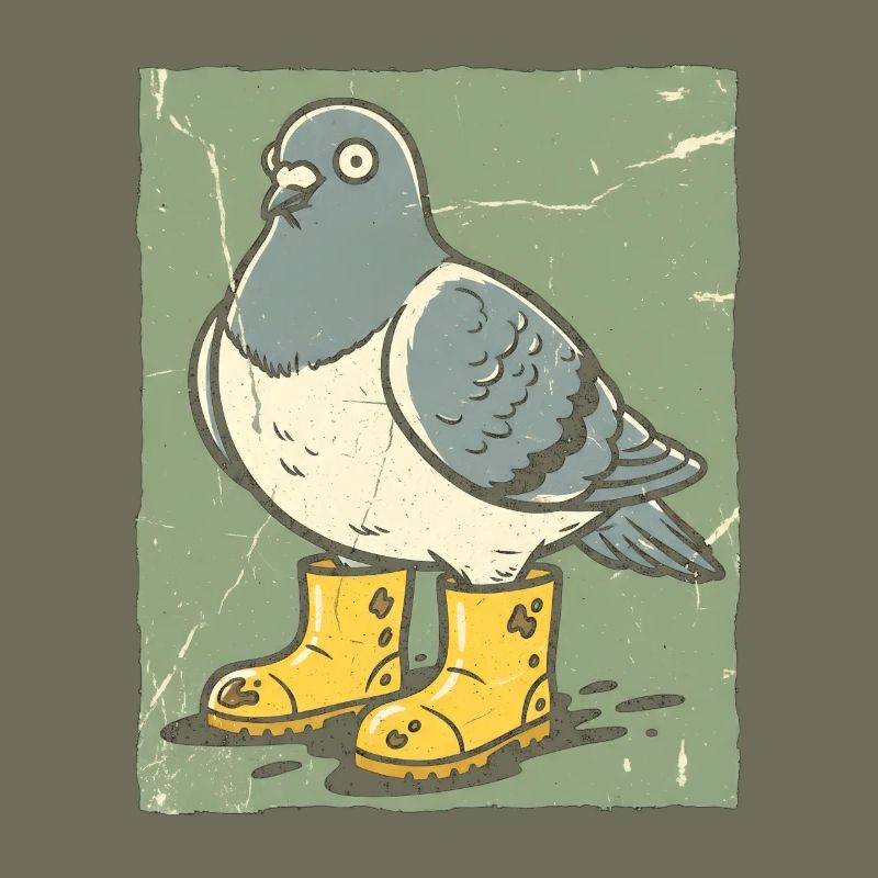 Dove with yellow boots