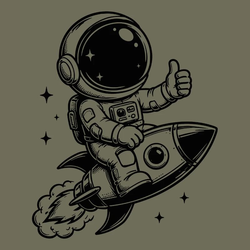 Astronaut on rocket space adventure