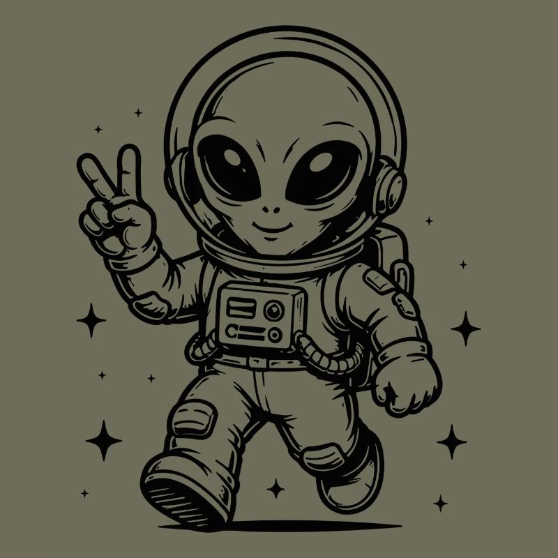 Astronaut Alien Peace in Space