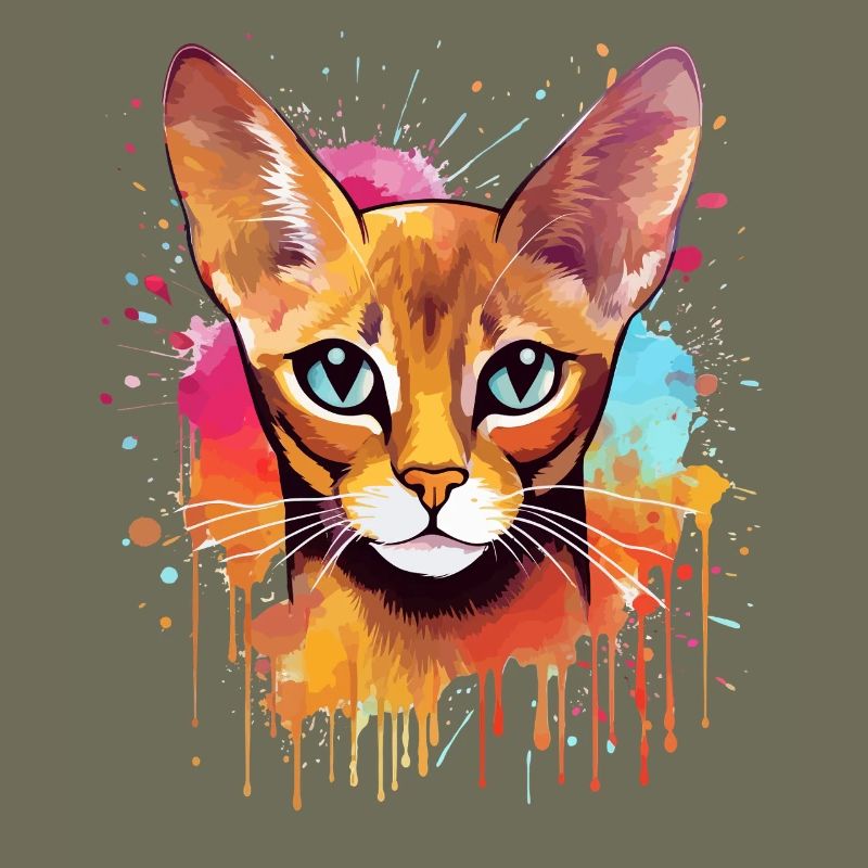 Bunte Spritzkunst-Abessinerkatze
