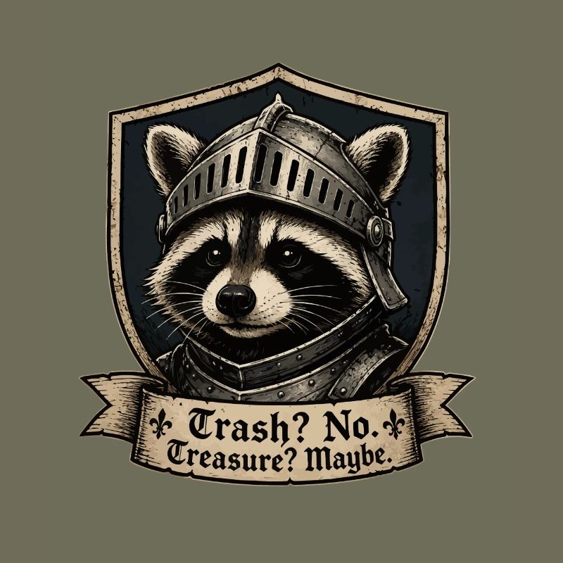 Knight Raccoon Shield Design