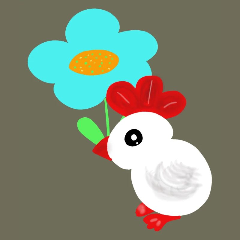 Flower Chicken Chick Kids Spring