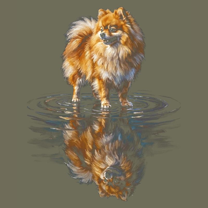 Zwergspitz Wasserreflexion