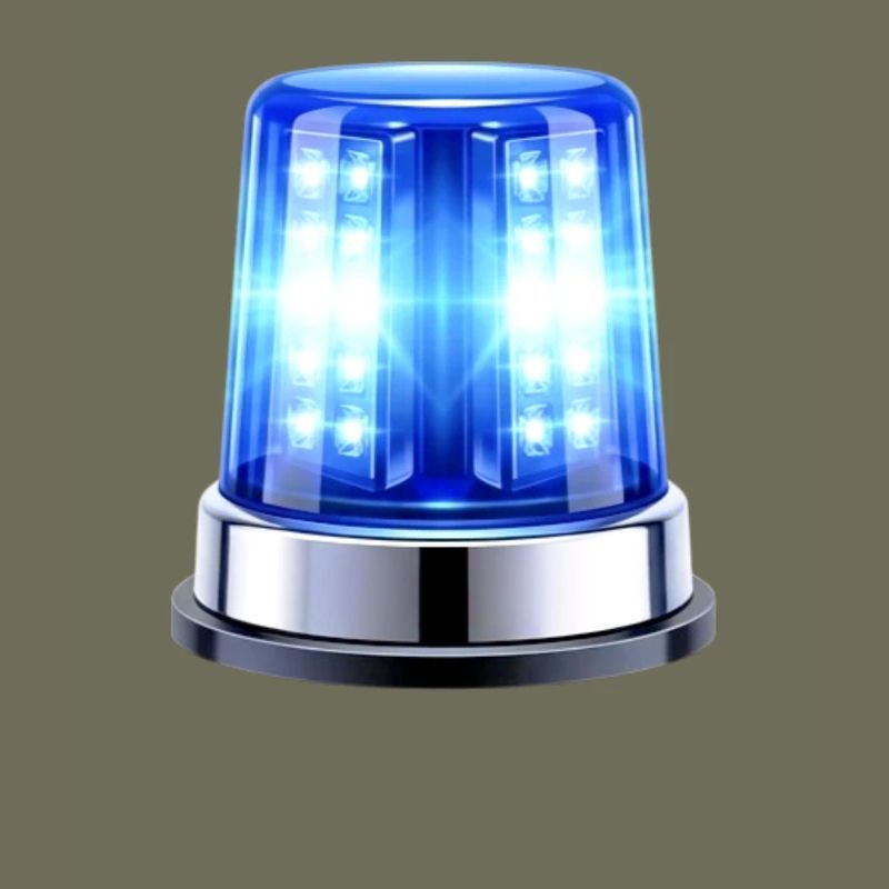 Blue Light Siren Hyper Realistic