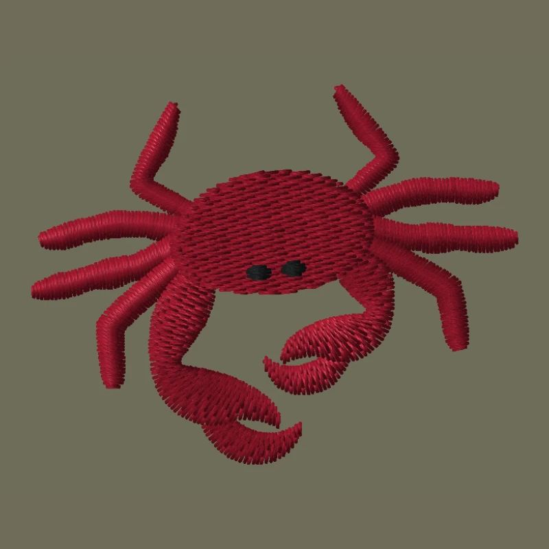 Crab embroidered