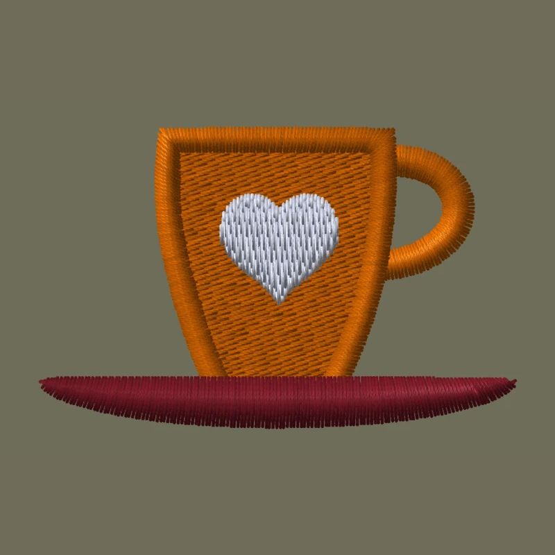 Coffee mug embroidered
