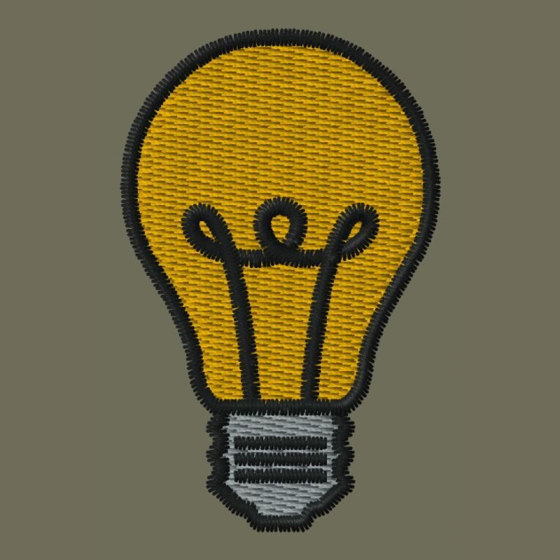 Embroidered light bulb