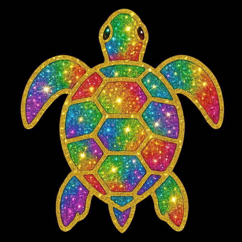 Regenbogen Glitzer Schildkröte