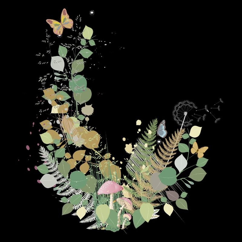 Enchanting forest edge scene with delicate details