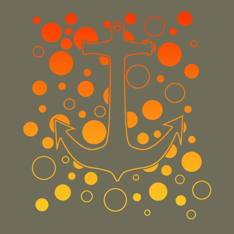 Leuchtender Anker mit Bubbles