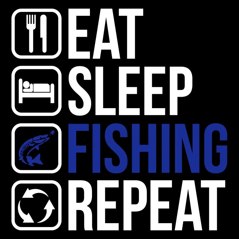 Mangez la répétition de pêche de sommeil