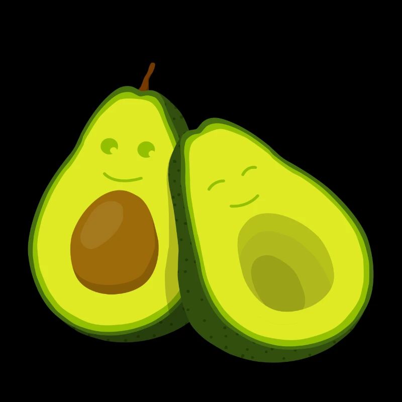 Cuddly avocado friendship