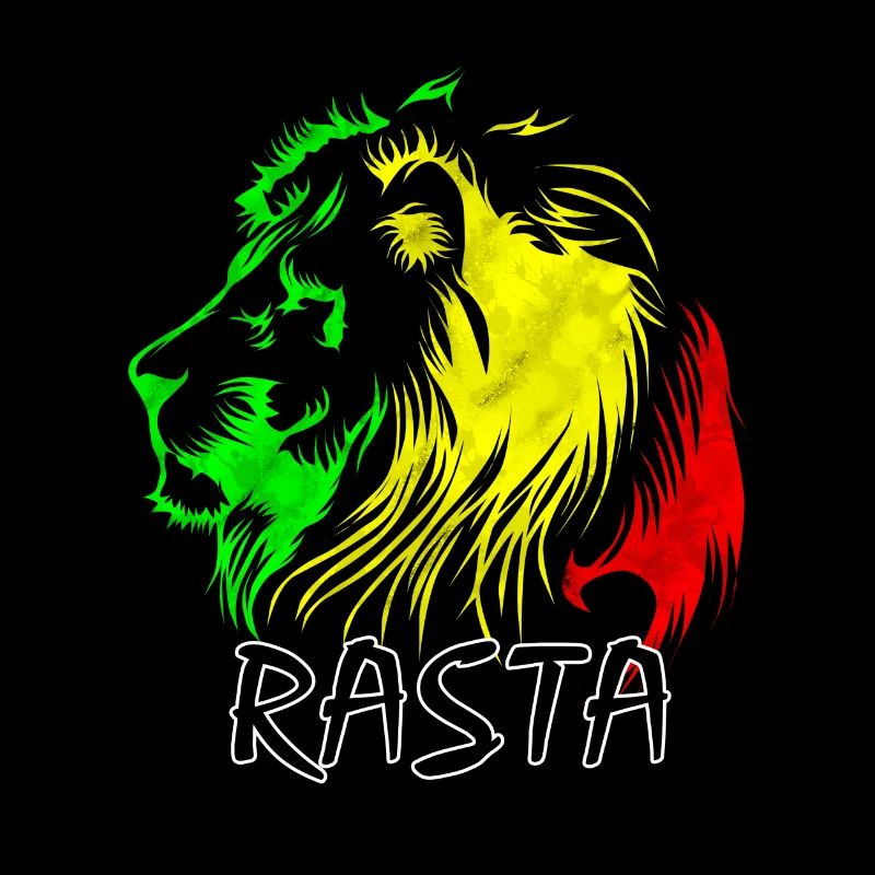 Lion rasta : style vert-jaune-rouge
