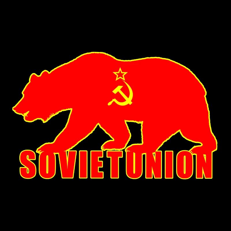 Sowjetunion Bär mit Flagge