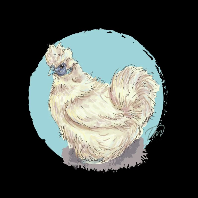 Poule en soie blanche