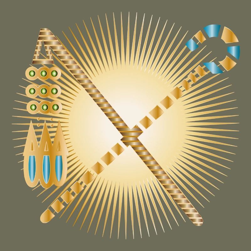 radiant hook & threshing flail pharaohs sceptre