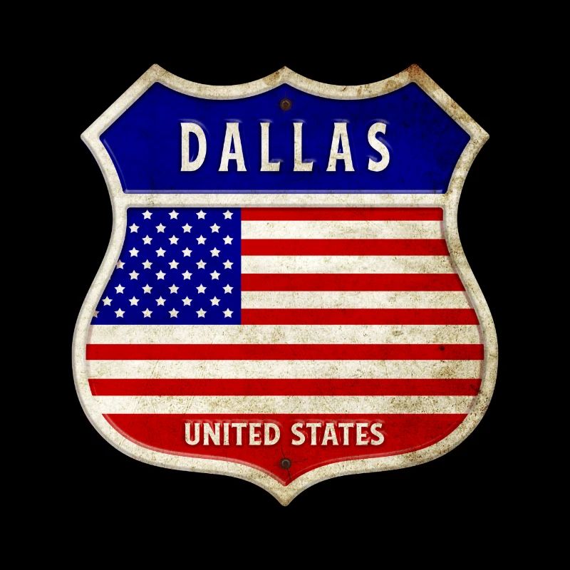 Dallas ÉTATS-UNIS Armoiries Drapeaux