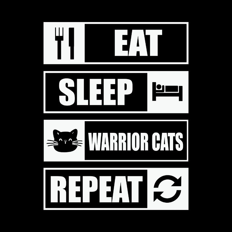 Citation de chat Manger dormir Chat Guerrier Répéter