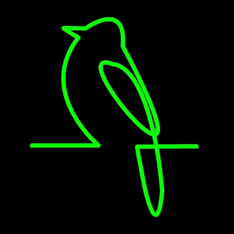 Leuchtender Vogel Linienkunst