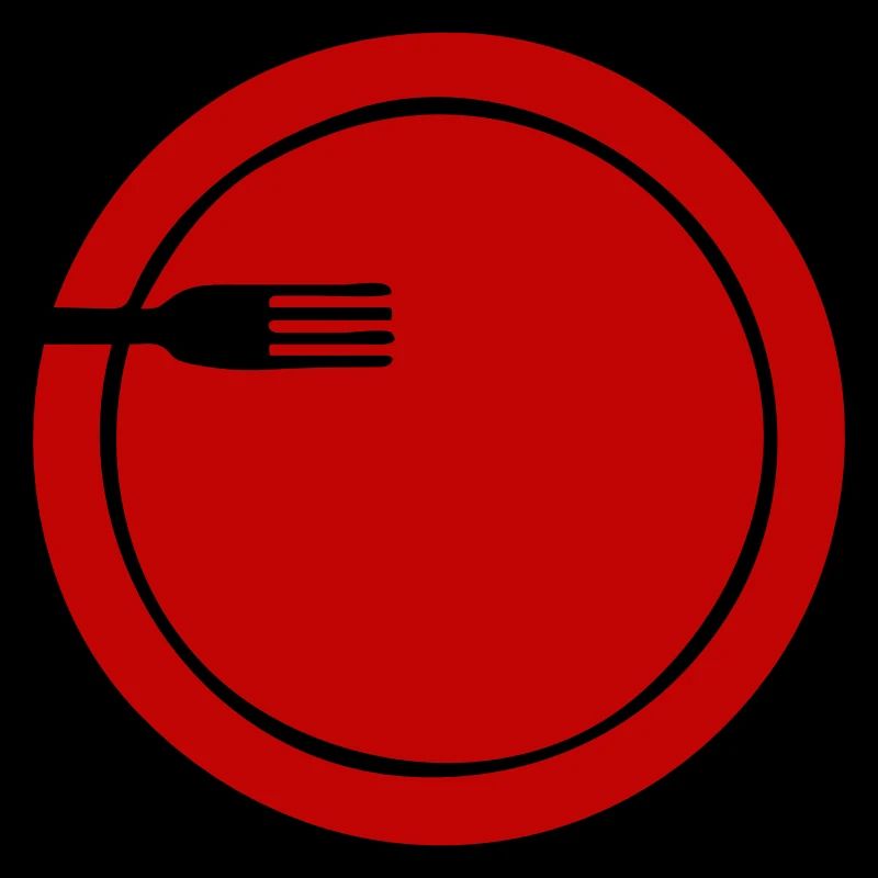 Plaque avec fourche simplifiée | Graphique vectoriel