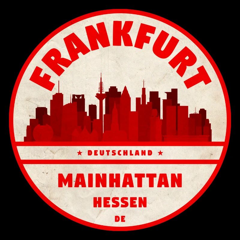 Mainhattan Skyline Retro Print