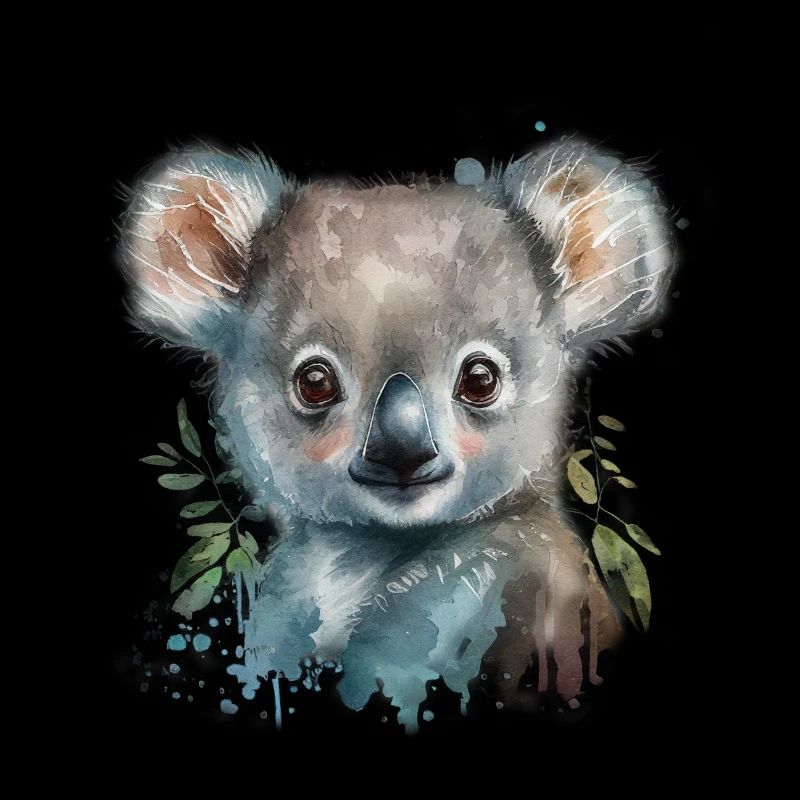 Koala Aquarell Laub