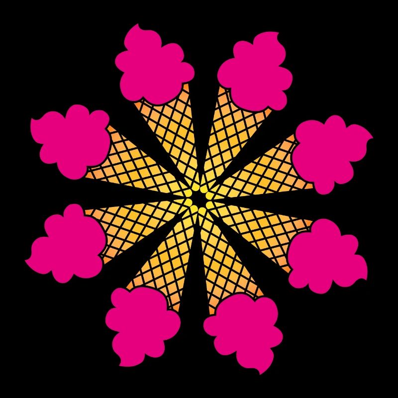 Eis Blume Verlauf Mandala Sommer Eiscreme Fan Fun