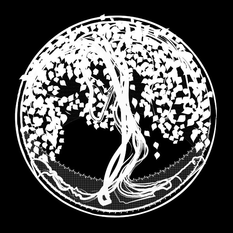 Silhouettes d’arbres en cercle