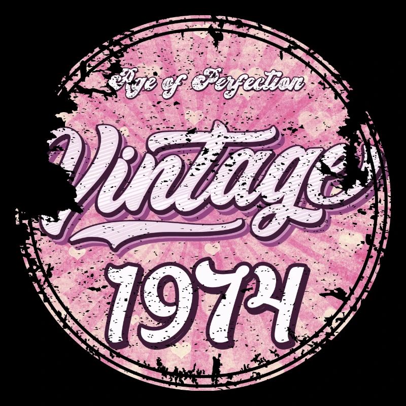 Vintage 1974 Pink Retro Design