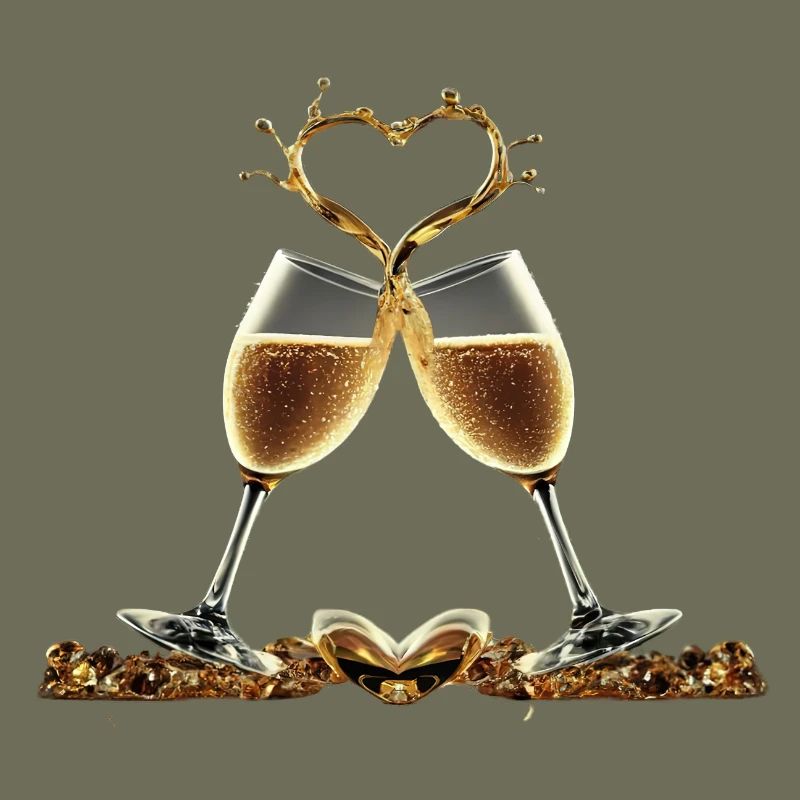 Zwei Gläser bilden ein Herz / Geschenkidee