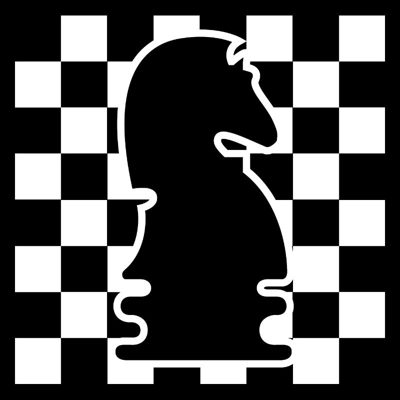 Echecs Cheval Damier Motif Symbole Graphique Logo