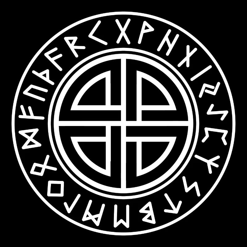 Knot shield circle runes white color