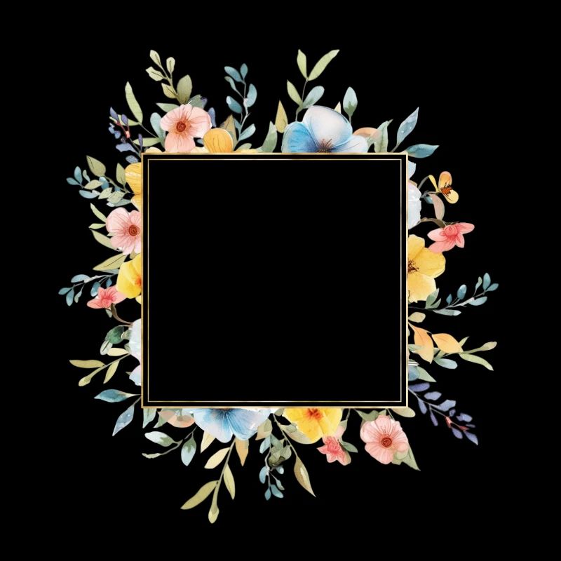 Floral design, square, customizable
