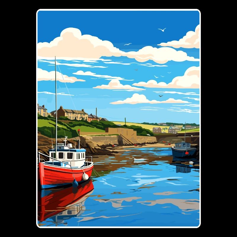 Bude Cornouailles Angleterre Affiche de voyage Souvenir WPA