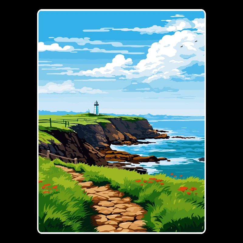 Lizard Point Angleterre Affiche de voyage Souvenir WPA