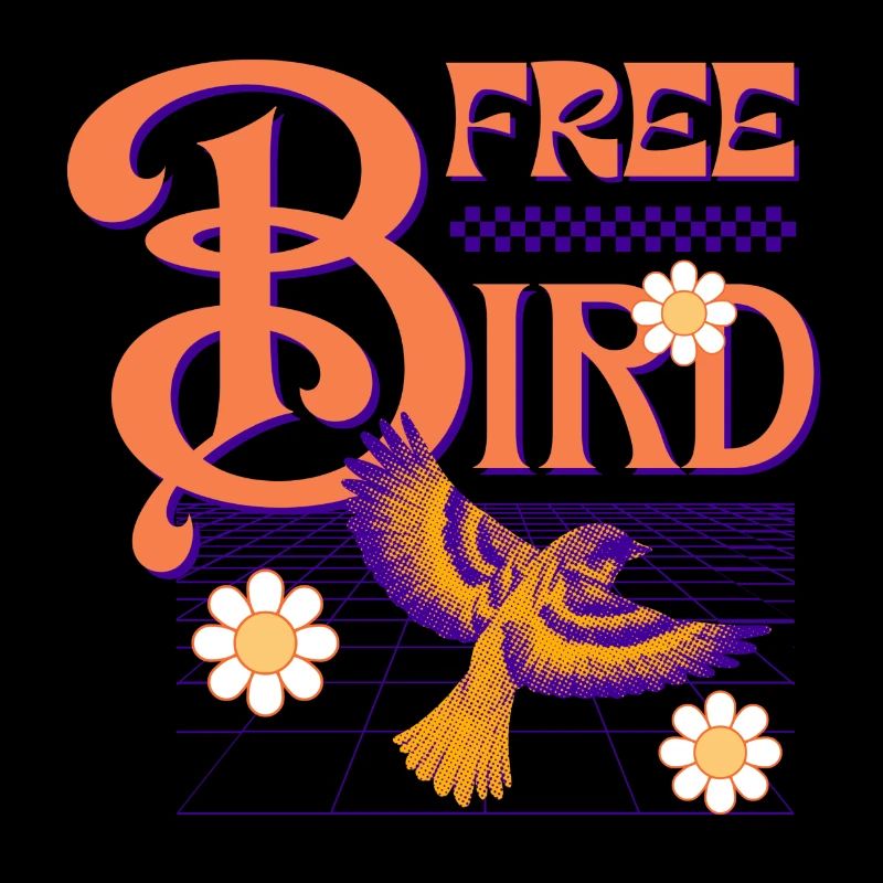 Free Bird – Bunter Retro-Vogel