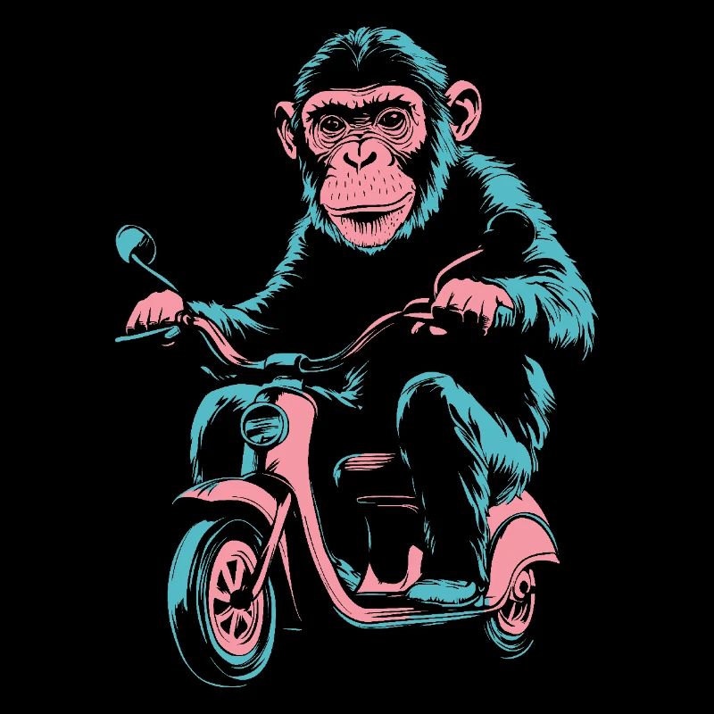 Affe auf dem Roller – Retro Streetstyle