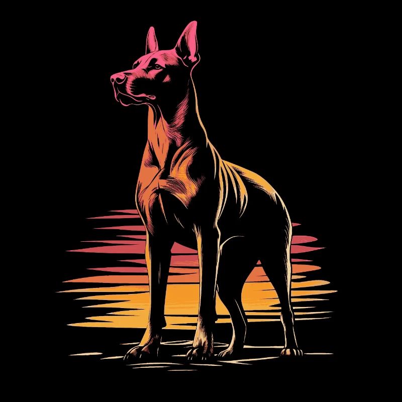 Doberman Vintage Silhouette
