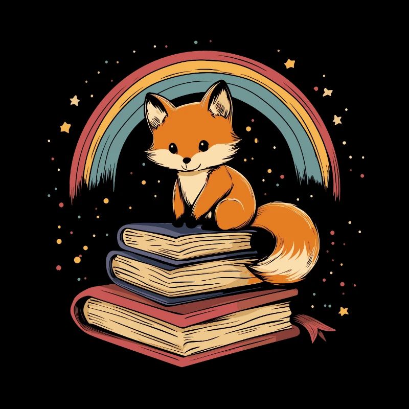 Süßer Fuchs mit Bücher