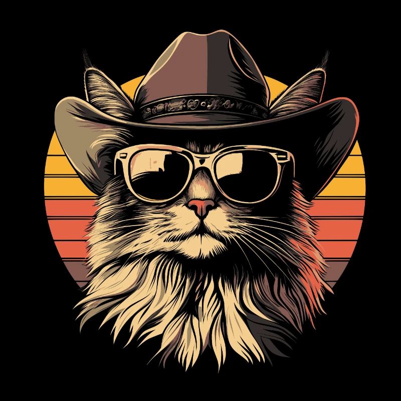 Maine-Coon Katze mit Sonnenbrille