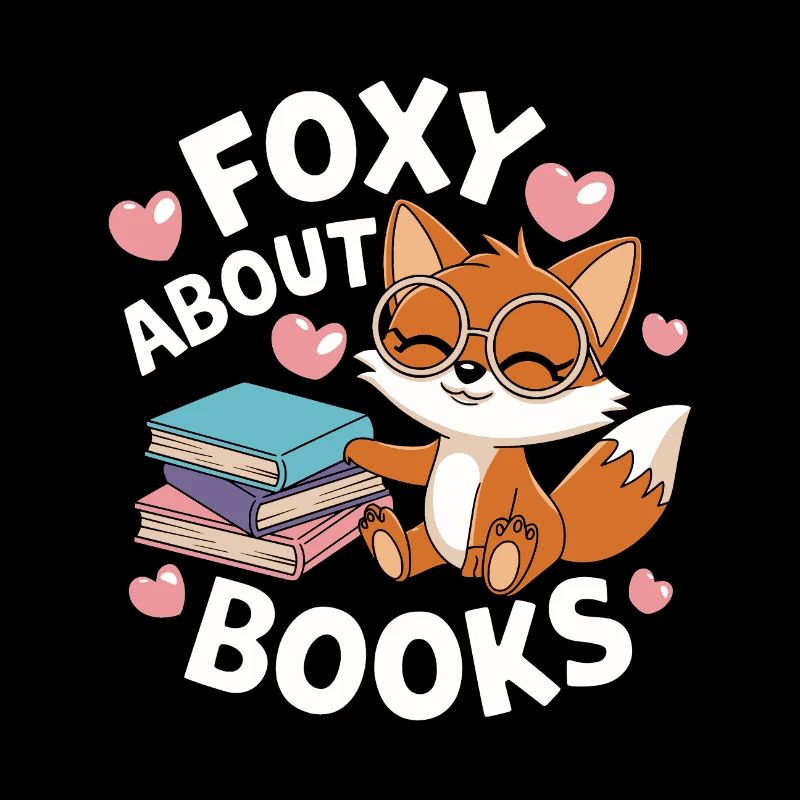 Süßer Fuchs mit Bücher lustiger Spruch