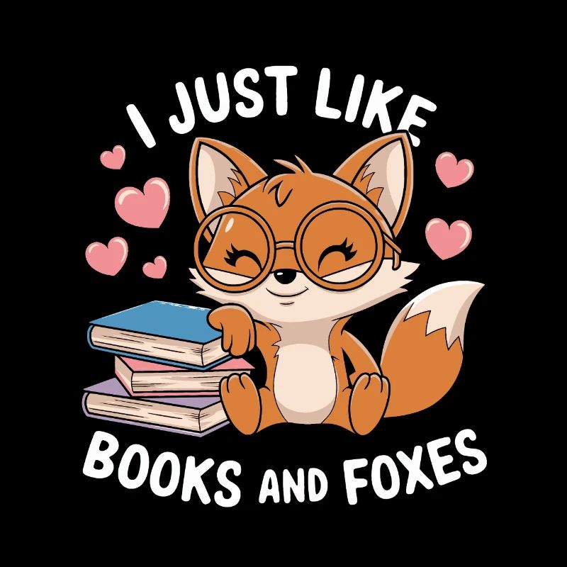 Süßer Fuchs mit Bücher lustiger Spruch