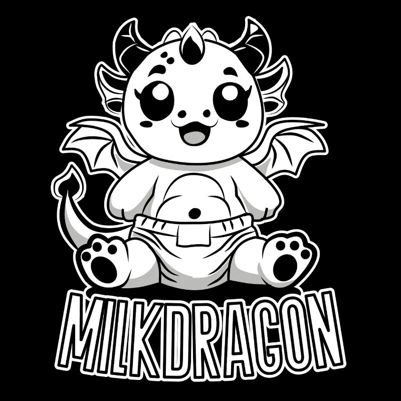 Dragon Lait – Bébé Dragon mignon en couche